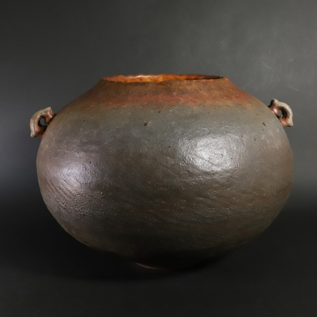 岡本作礼 作 唐津焼〆叩き壷